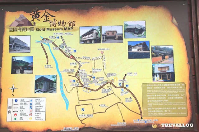 Map of Gold Museum at Jinguashi, Jiufen, Taiwan