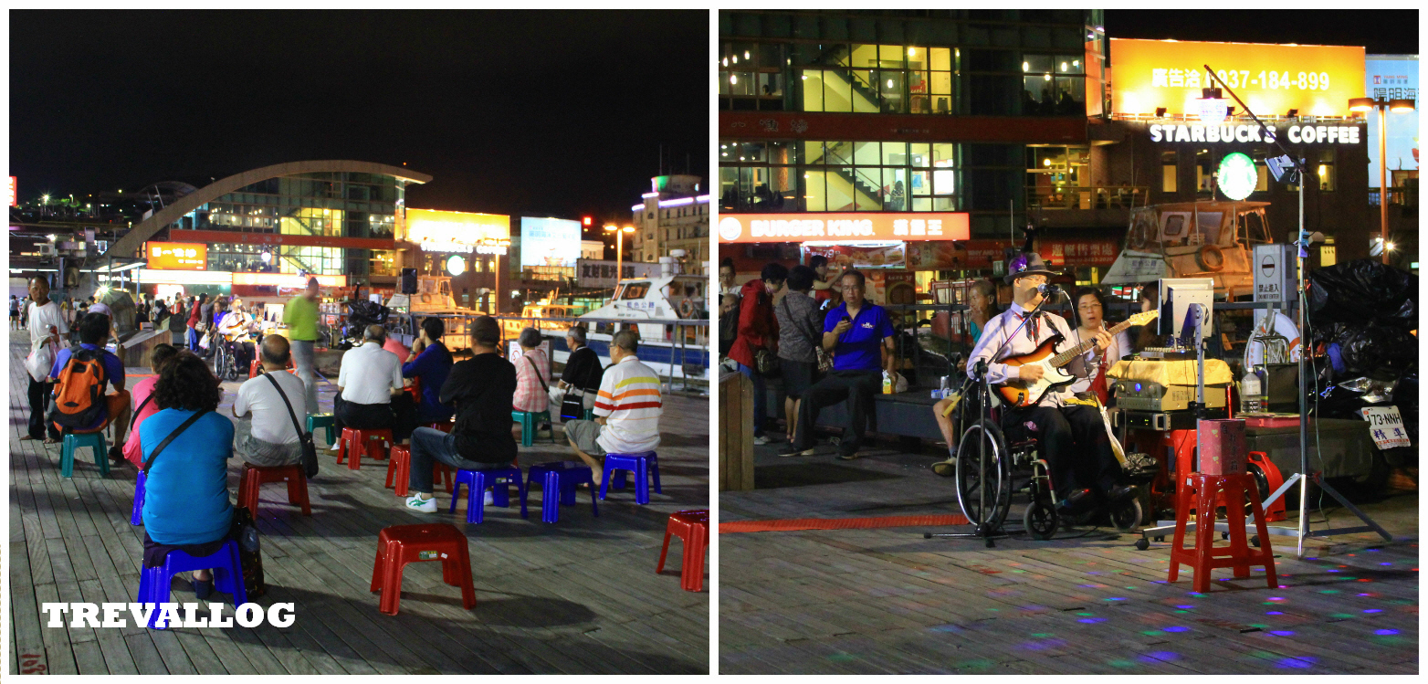 Performance at Keelung Harbor at night, Taiwan