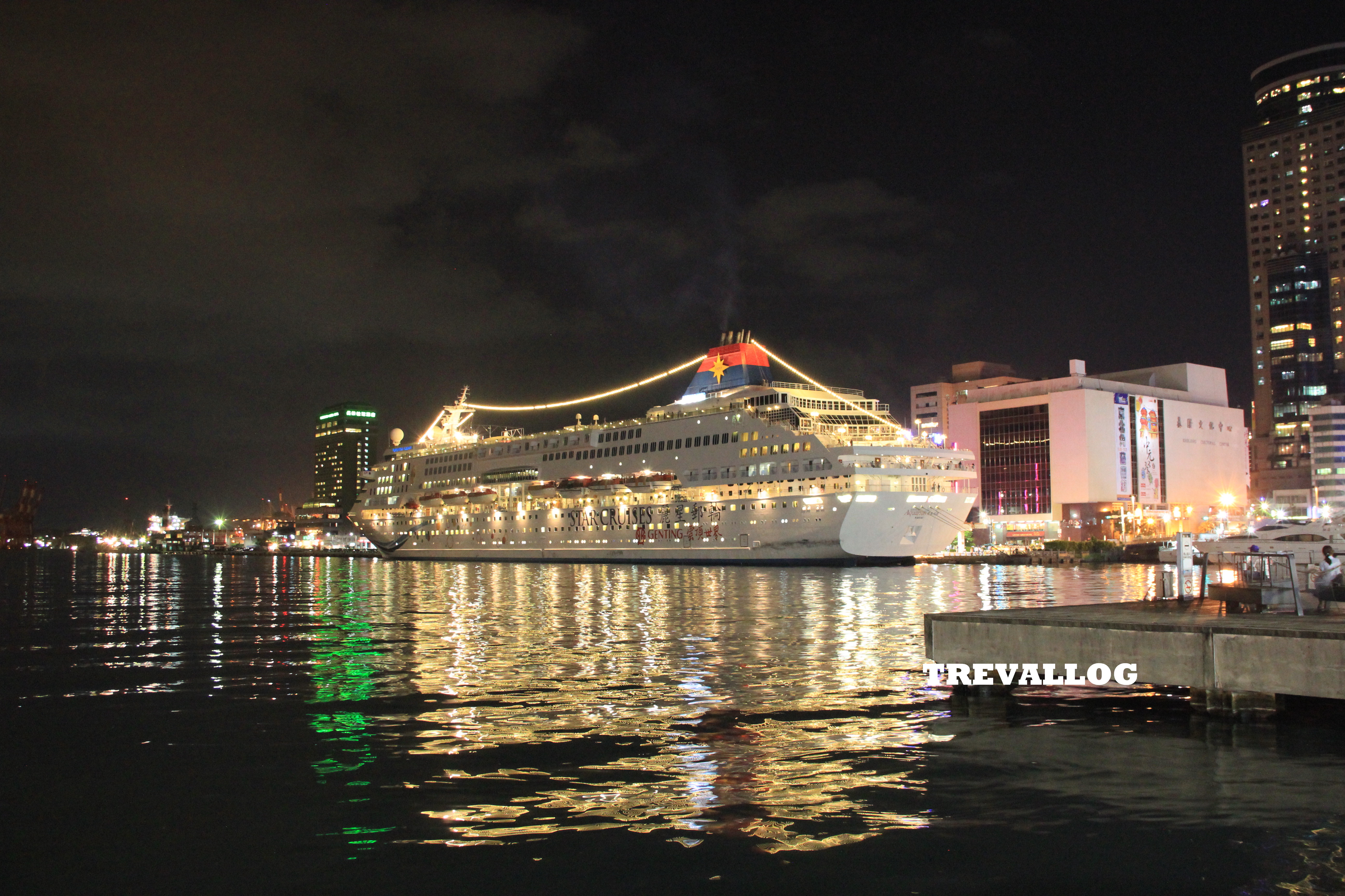 Cruise at Keelung Harbor at night, Taiwan