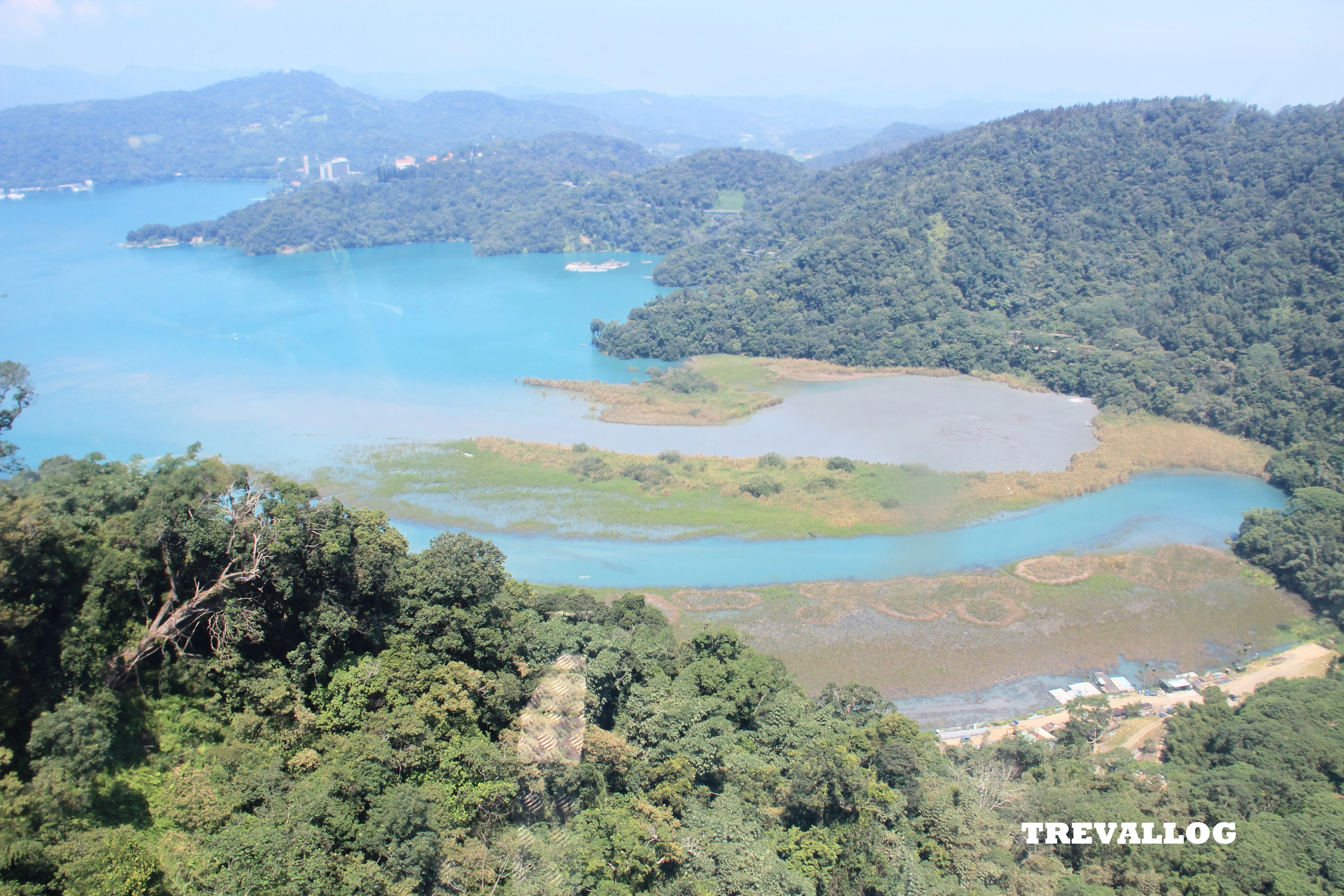 View from ropeway car, from Ita Thao to Formosan Aboriginal Cultural Village, at Sun Moon Lake, Taiwan