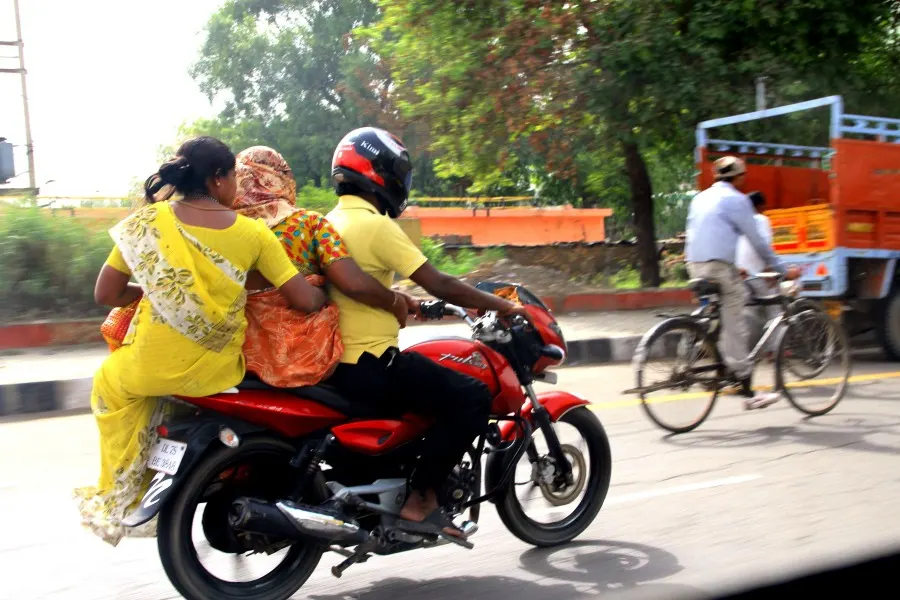 Motorcyclist in New Delhi, India