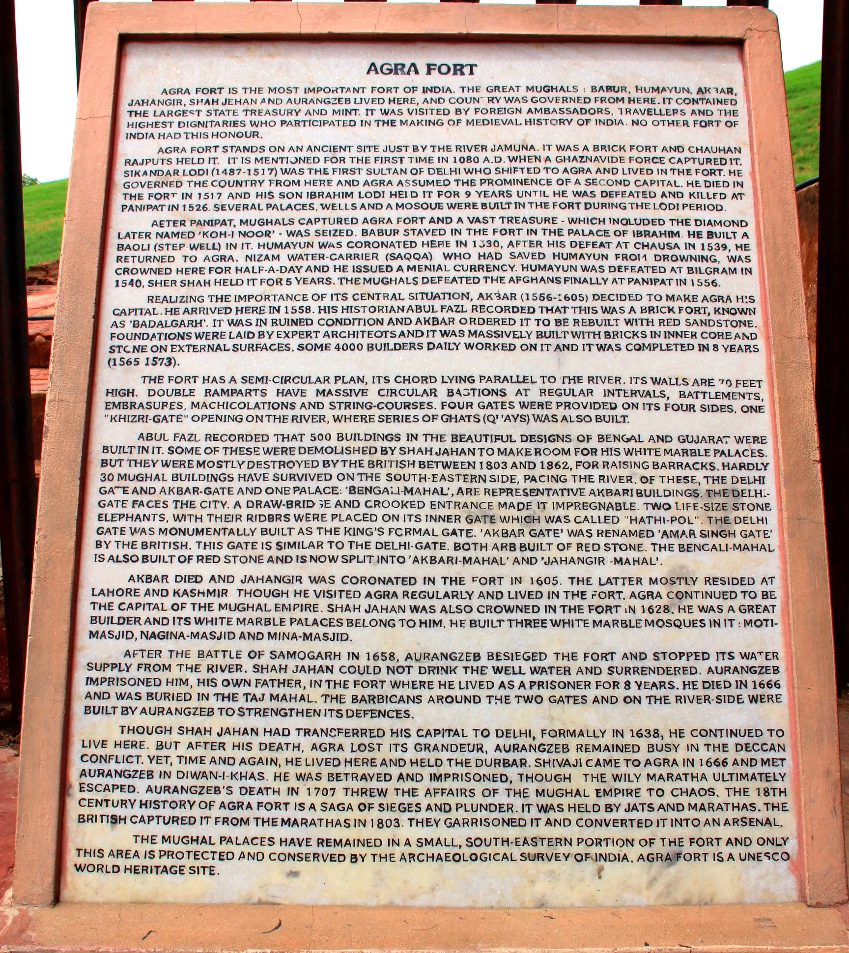 History of Agra Fort, Agra, India