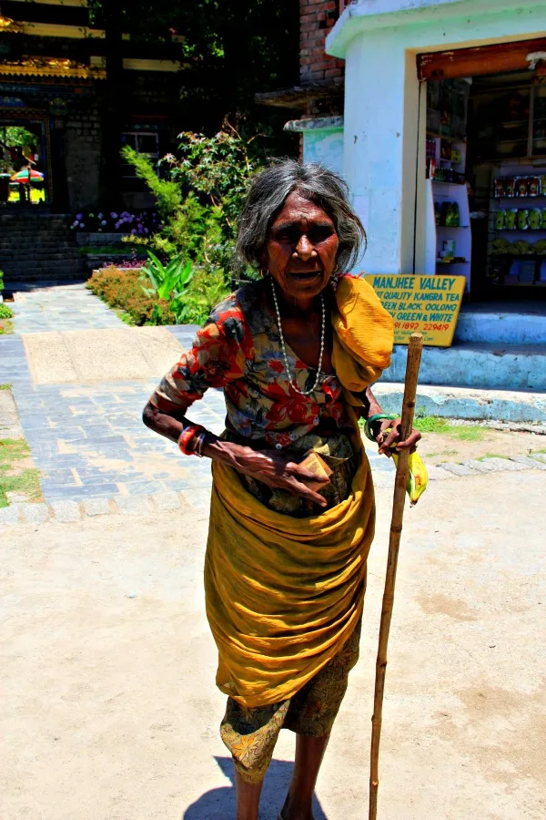 Poor lady in Dharamsala, India