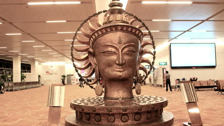 Buddha Statue in New Delhi Airport (Indira Gandhi Airport)