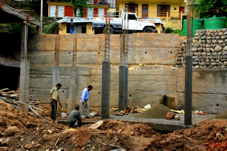 Construction at McLeod Ganj, Dharamsala, India