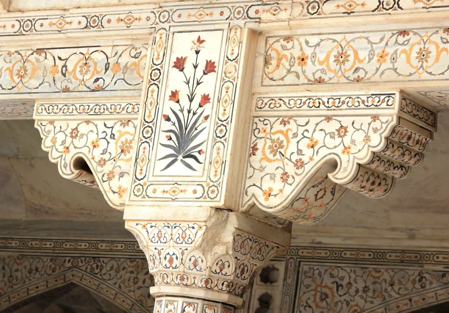 Marble Details at Agra Fort, Agra, India
