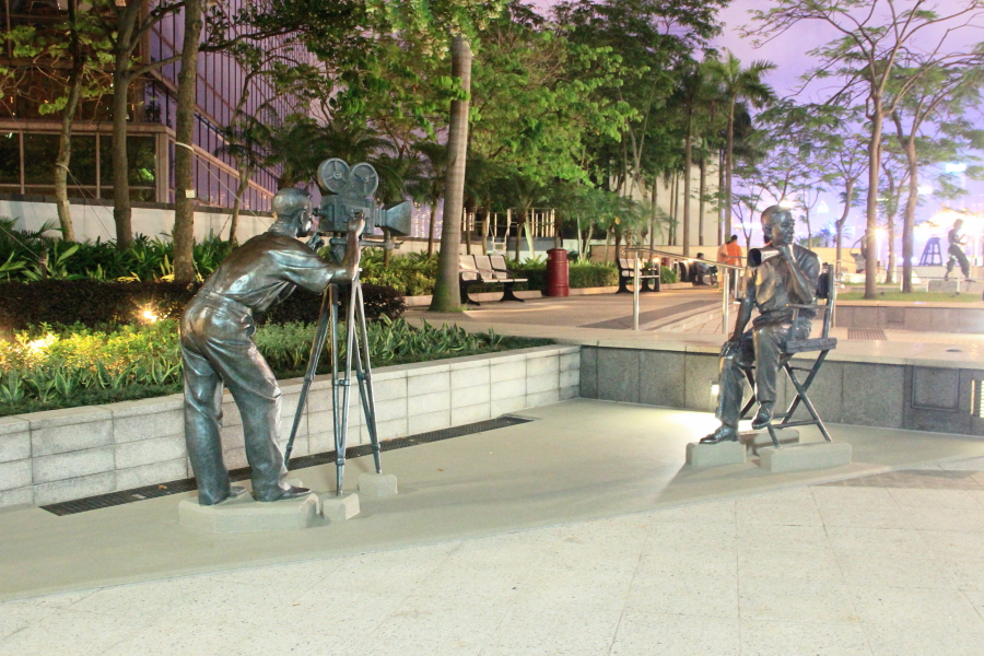 Filming in progress sculpture at Garden of Stars, Tsim Sha Tsui, Hong Kong