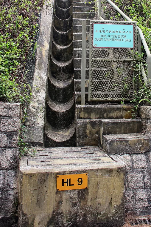 Slope maintenance access at Peak Circle Walk, Hong Kong
