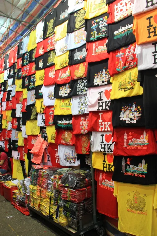 I love HK T-shirts at Ladies' Market, Mongkok, Hong Kong