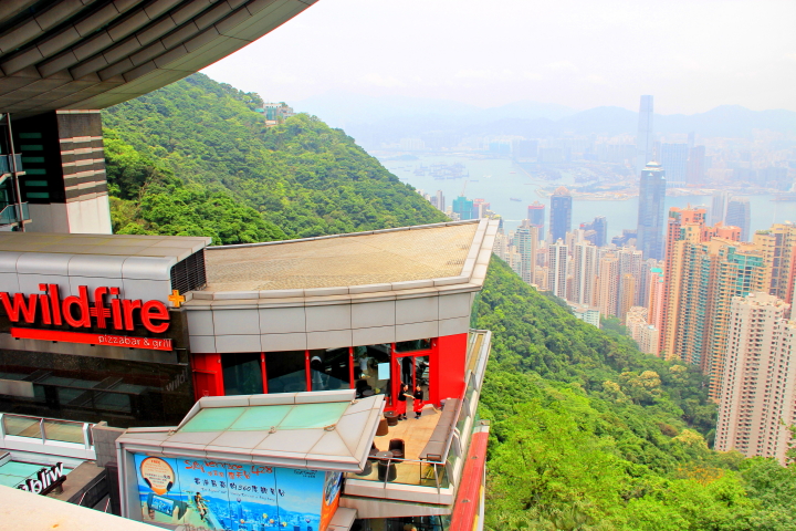 Wildfire the peak tower, view from Rooftop at The Peak Galleria, Hong Kong