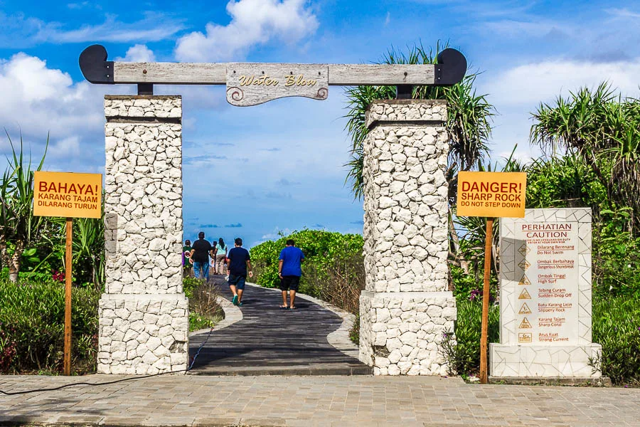 The entrance to Water Blow, Nusa Dua Beach, Courtyard Beach Club, BTDC, Pulau Peninsula Island, Bali