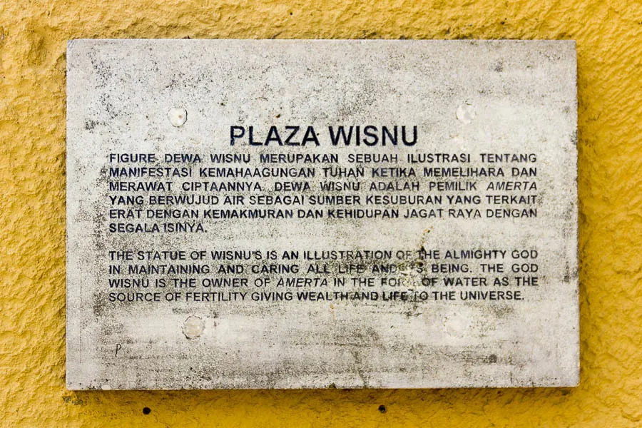 Description of Plaza Wisnu at Garuda Wisnu Kencana GWK, Bali