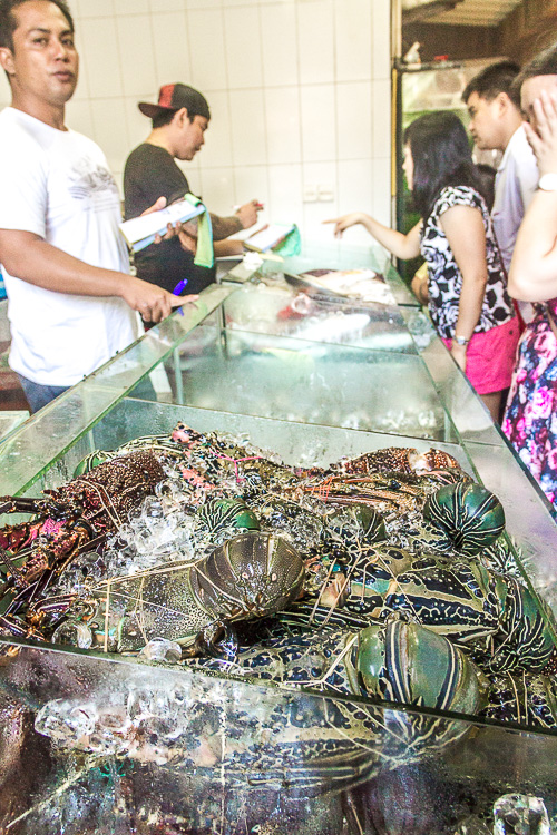 Order seafood, Menega Cafe, Muaya Beach, Jimbaran, Bali