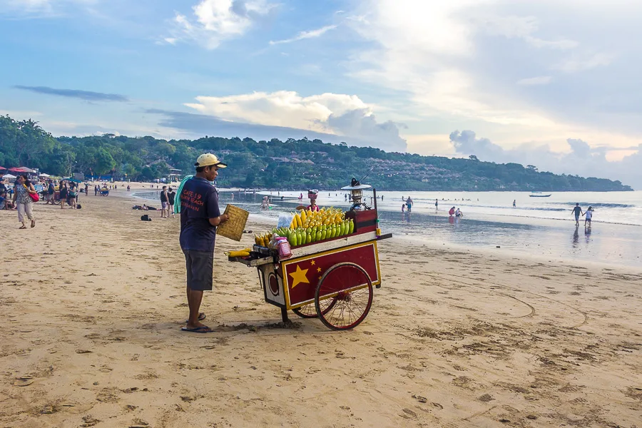 Grilled corn, jagung bakar, Muaya Beach, Jimbaran, Bali