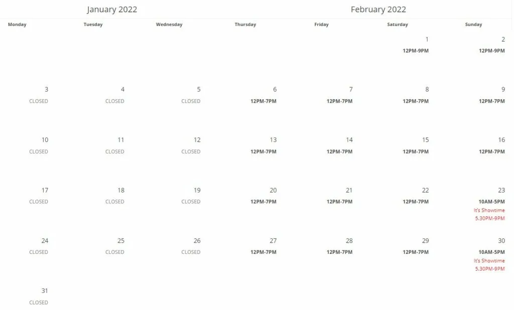 uss calendar january 2022