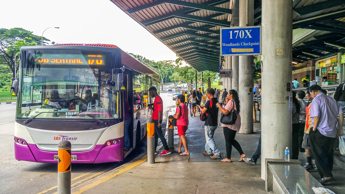 Bus 170x, cw1 from kranji singapore to johor bahru