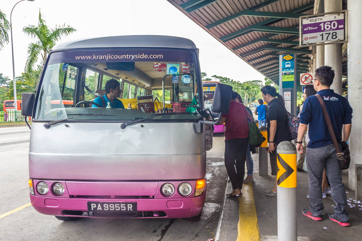Kranji Countryside shuttle bus to Sungei Buloh Wetland Reserve, Singapore