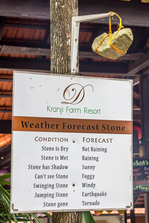 Weather Forecast Stone at D'Kranji Farm Resort at Kranji Countryside, Singapore