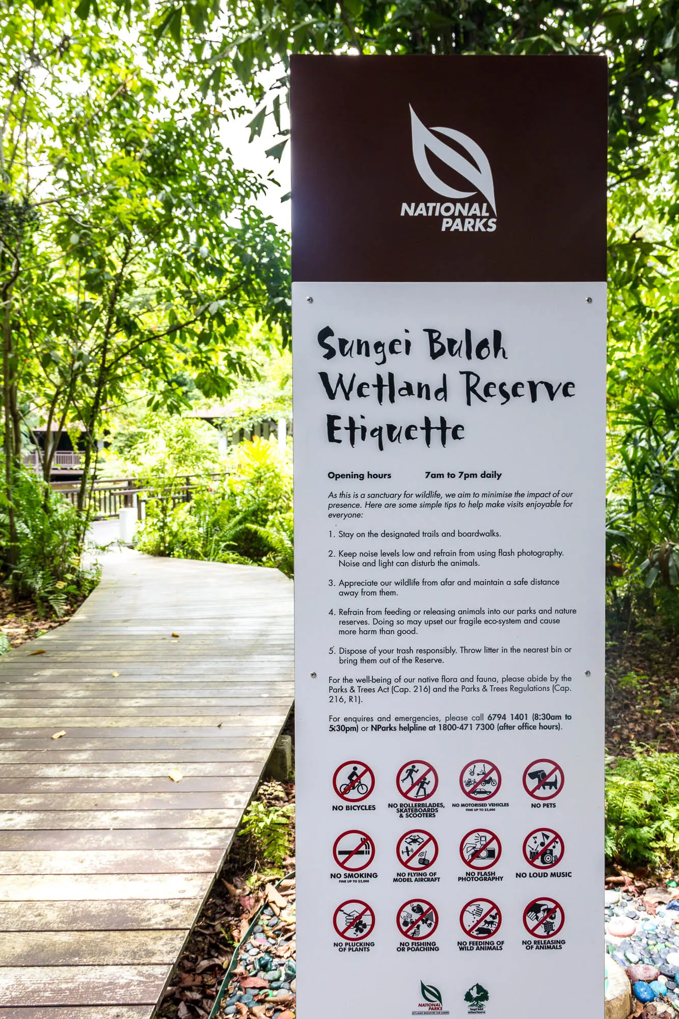 Sungei Buloh Wetland Reserve Etiquette, Kranji Countryside, Singapore