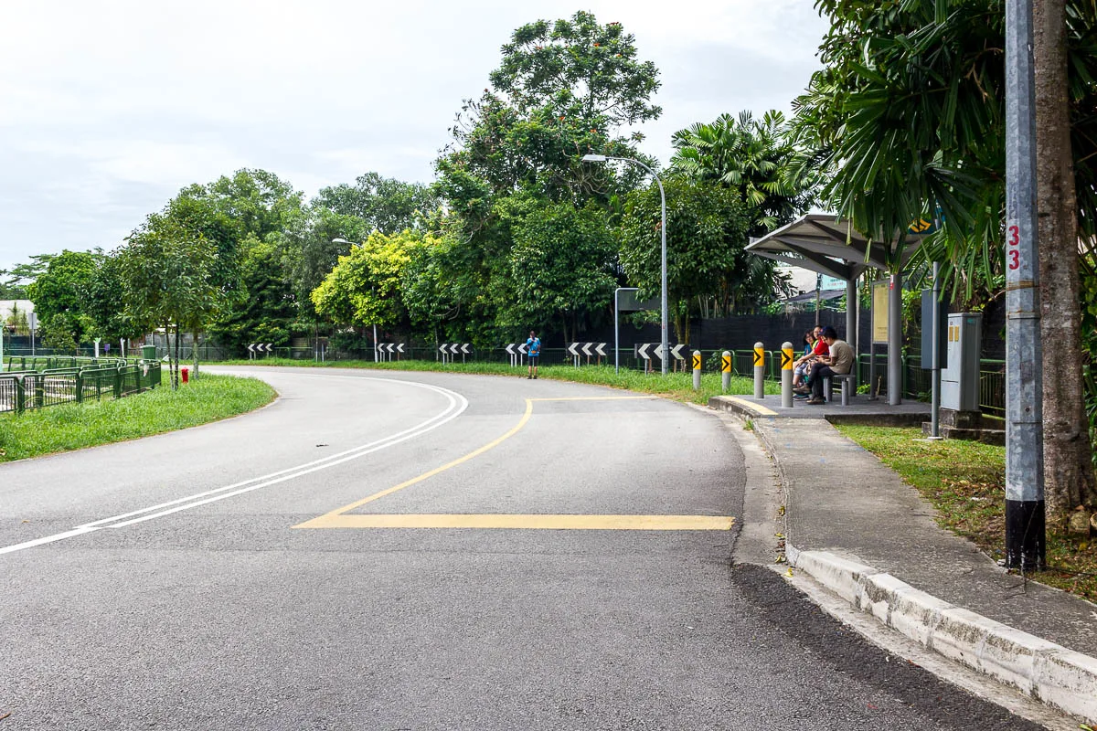 Bus 925 stop at Sungei Buloh Wetland Reserve, Kranji Countryside, Singapore