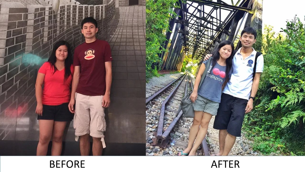 Before and After photo, how i lost weight with slow carb diet