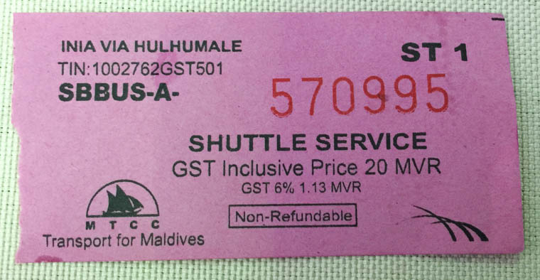 airport to hulhumale, airport shuttle bus ticket