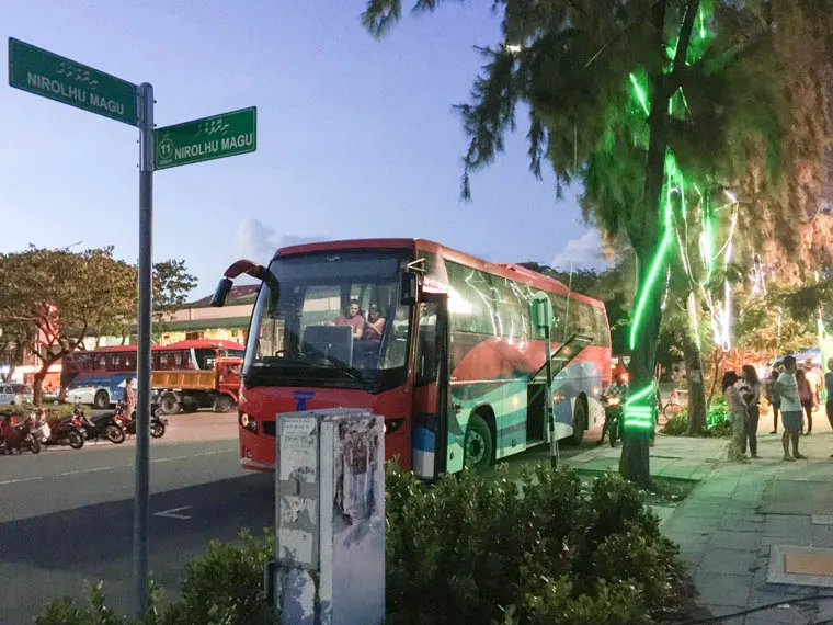 bus stop 1 in hulhumale for airport shuttle bus