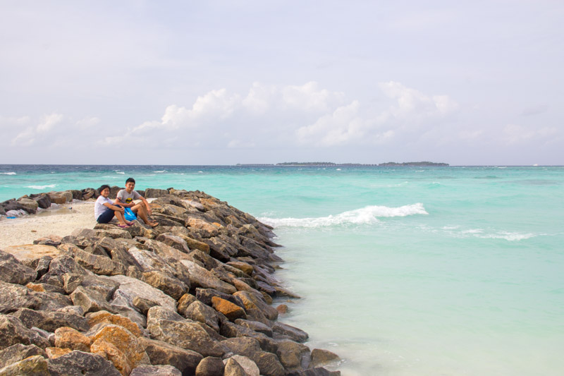 Beach at Maafushi Island Maldives