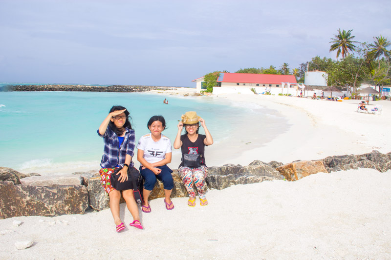 Beach at Maafushi Island Maldives