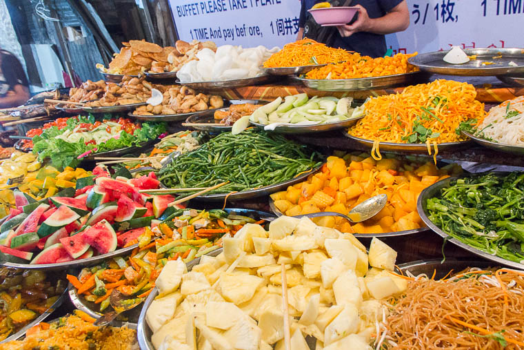 Luang Prabang Night Market food district - buffet