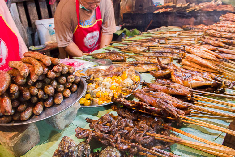 Luang Prabang Night Market food district - grills