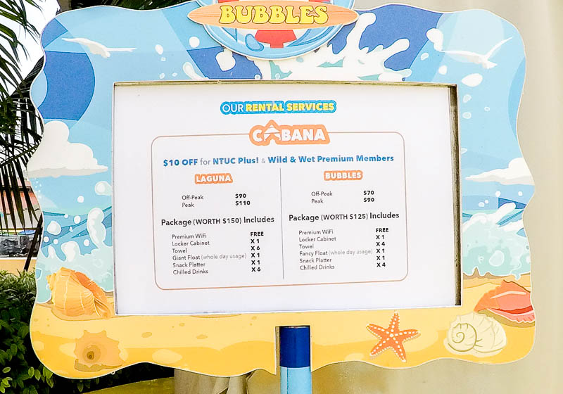 Wild Wild Wet Waterpark Singapore - cabana rental