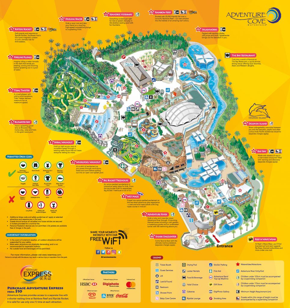 Adventure Cove Waterpark Map English