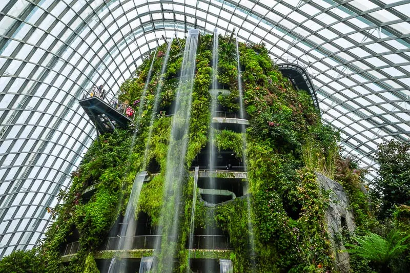 Weekend Itinerary for Budget Travellers in Singapore - Cloud Forest conservatory at Gardens by the Bay