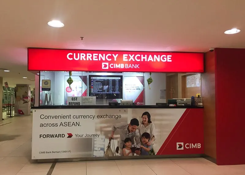 Penang International Airport: money changer