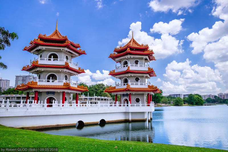 Running at Chinese Garden, Jurong Lake Gardens, Singapore