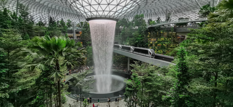 Jewel Changi Airport - Rain Vortex view from top