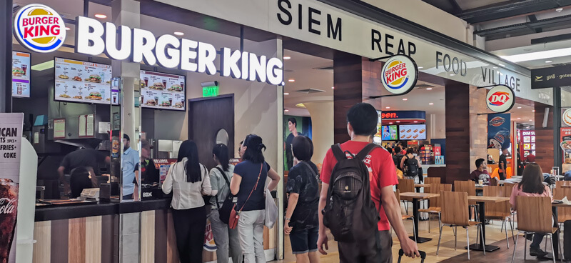 Siem Reap Airport Food - Siem Reap Food Village - Burger King, Yoshinoya, Dairy Queen at airside, after immigration