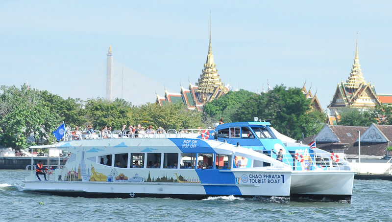 blue tourist boat bangkok