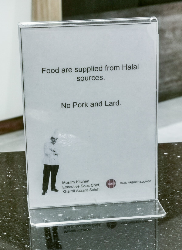 SATS Premier Lounge at Terminal 1 Changi Airport Singapore Food - Halal Food