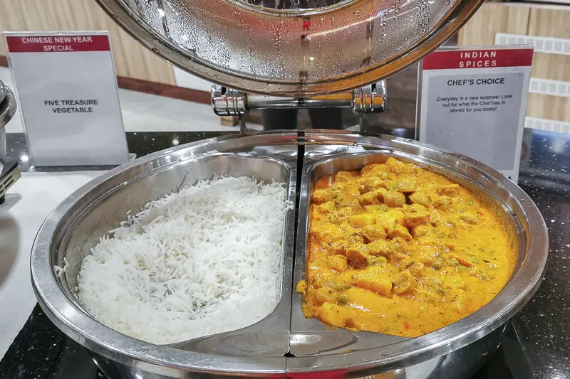 SATS Premier Lounge at Terminal 1 Changi Airport Singapore Food - Indian Curry and rice