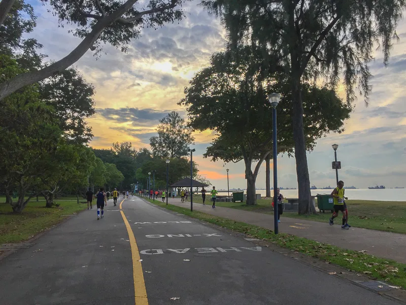 Running at East Coast Park, Singapore