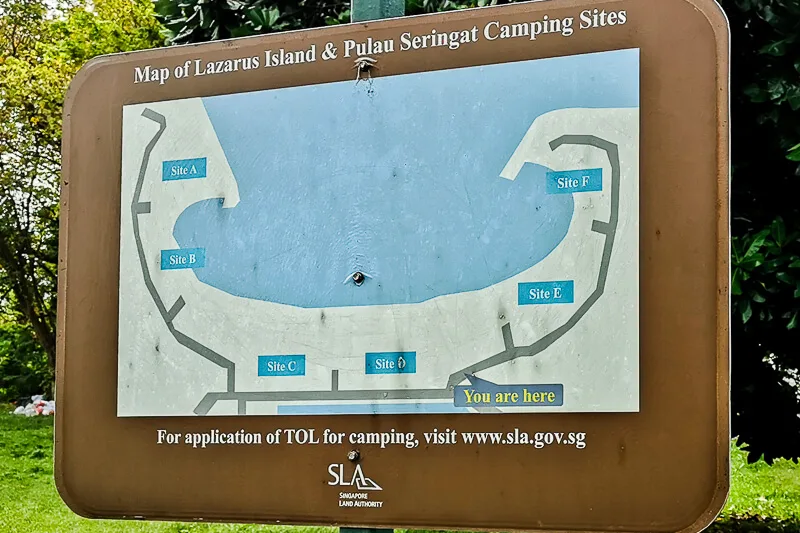 Designated camping site at Lazarus Island Beach