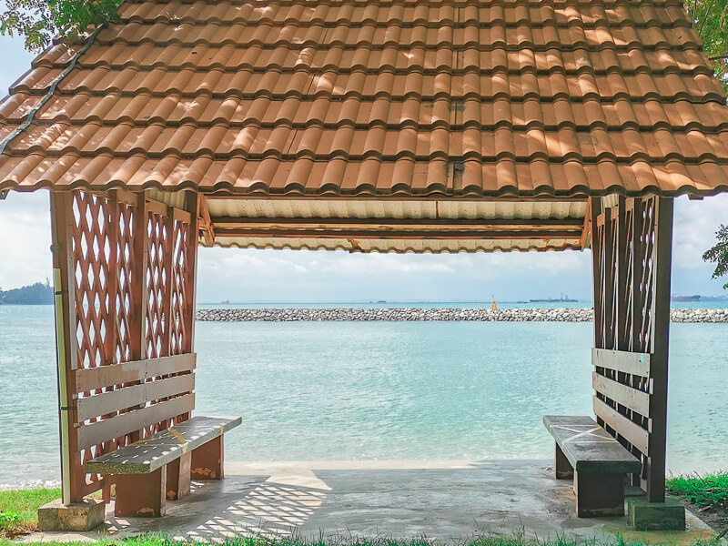 Sisters' Island Singapore - sheltered bench