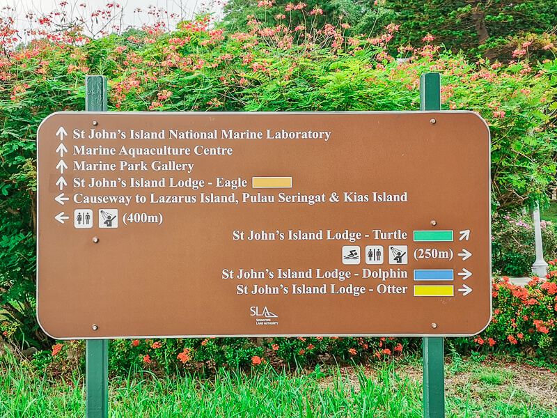 St John Island Singapore - direction signs