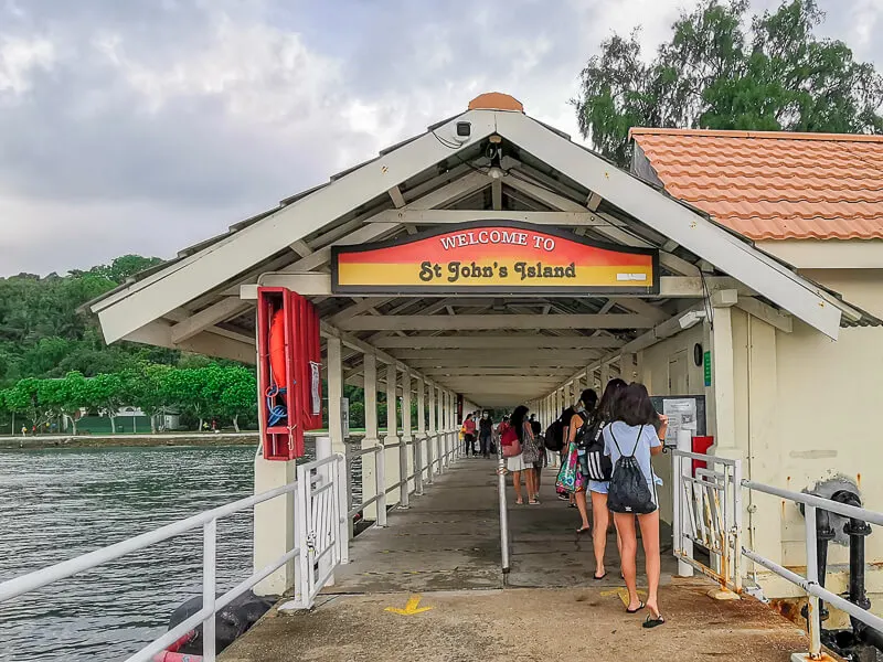 St John Island Singapore - pier welcome gate