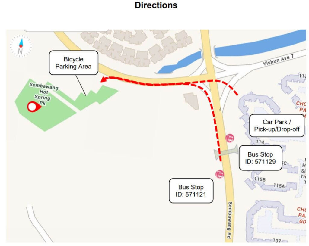 Sembawang Hot Sping Park - Direction from bus stop