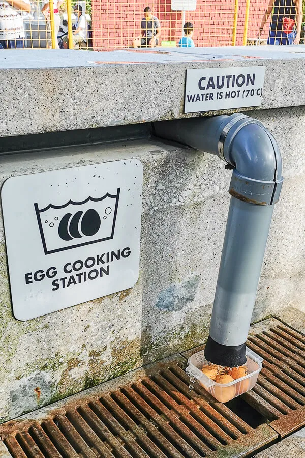Sembawang Hot Sping Park - Egg Cooking station