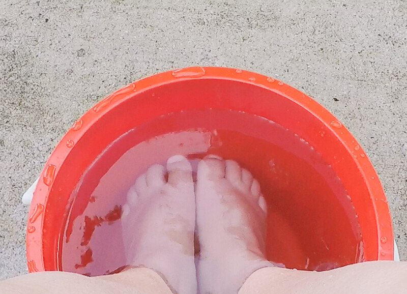 Sembawang Hot Sping Park - Foot Bath in bucket
