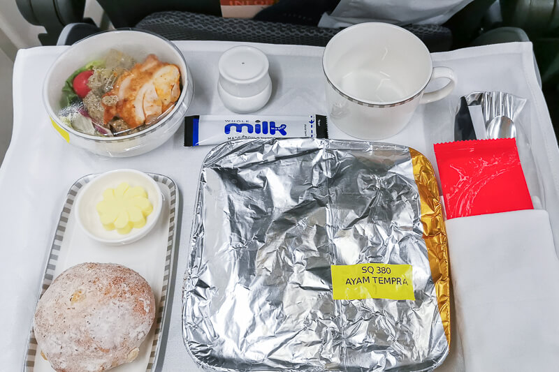 Economy class meal - Ayam Tempra and Brinjal Sambal at Singapore Airline Restaurant A380 Changi